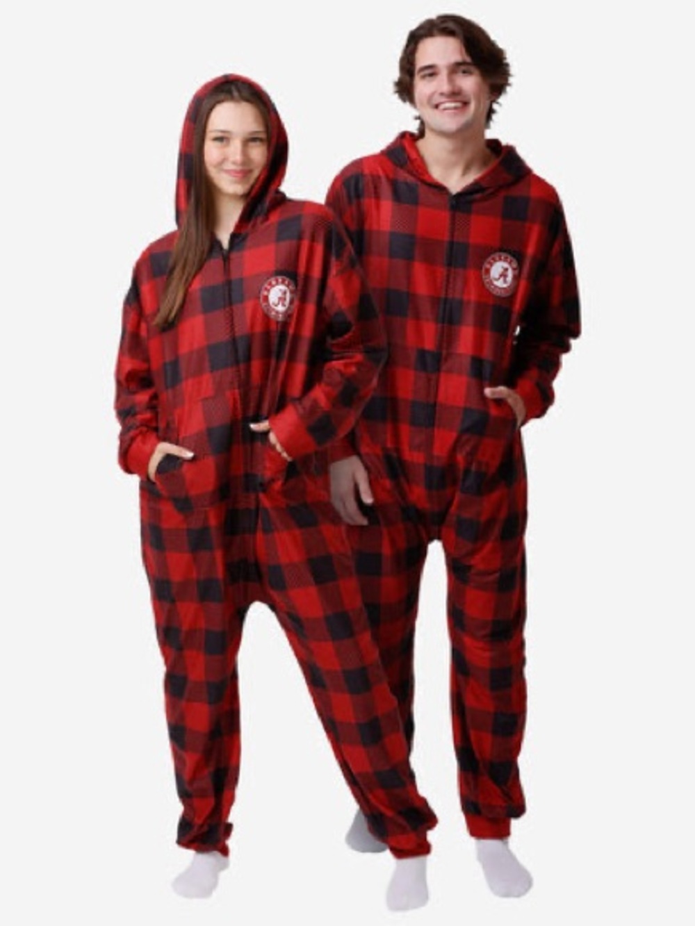 Forever Collectibles Red and Black Hooded Adult Pajama Set
